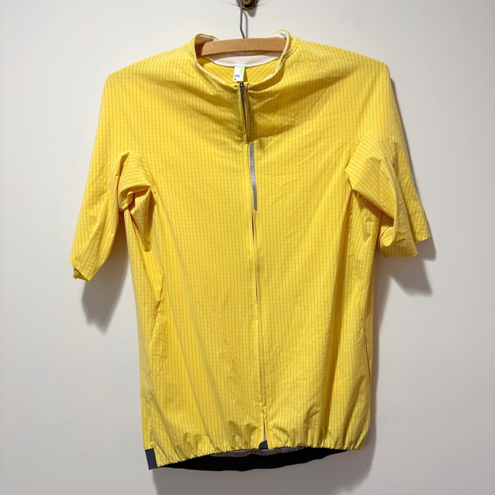Q36.5 Dottore Pro Cycling Jersey Naples Yellow Size Large Biking Silver Lined